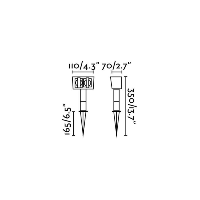 Блок розеток Faro 73100 GARTEN-1 Black Stake Lamp, IP44, с защитной крышкой
