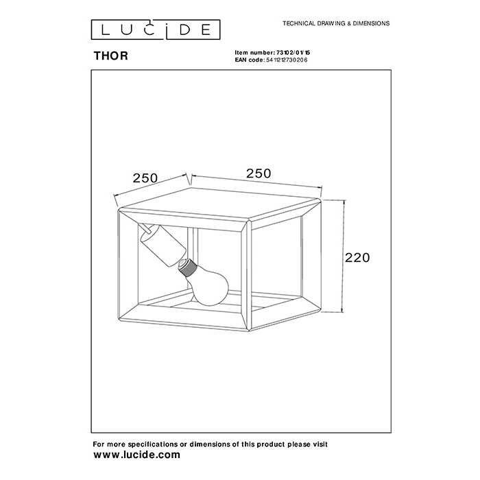 Потолочный светильник Lucide 73102/01/15 Thor