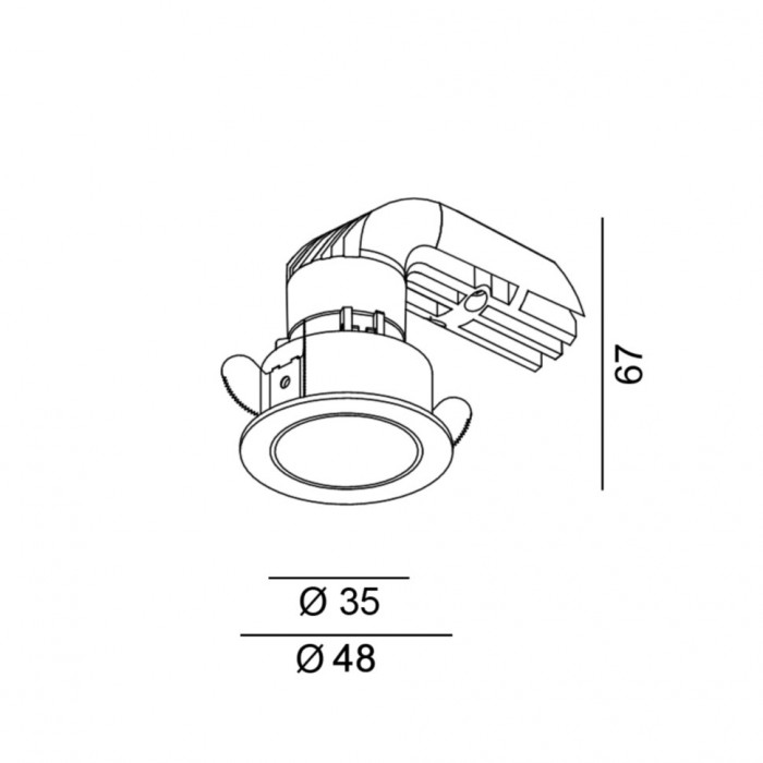 Світильник стельовий вбудований LTX NANO R, D48mm, H67mm, LED 8W 2700K, білий/midnight (01.3910.8.927.WH/MN)