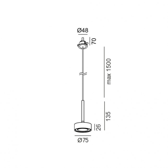 Светильник подвесной со встроенной рамочной базой LTX SOL MINI P NANO, D75mm, H135mm, 7W LED, 24°, 3000K, IP20, черный/латунь (03.7532.7.930.BK/BR)