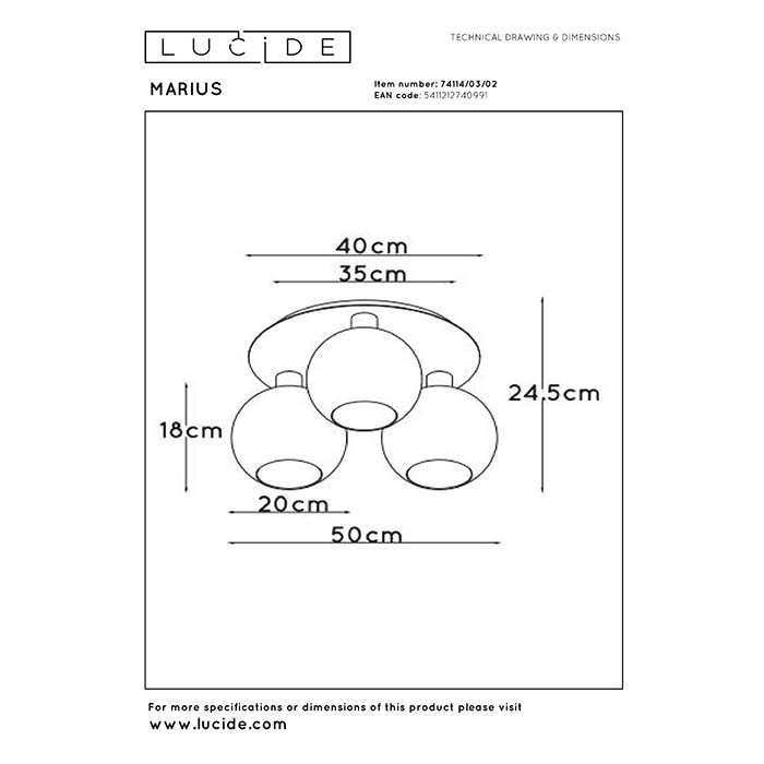 Люстра - Lucide 74114/03/02 Marius