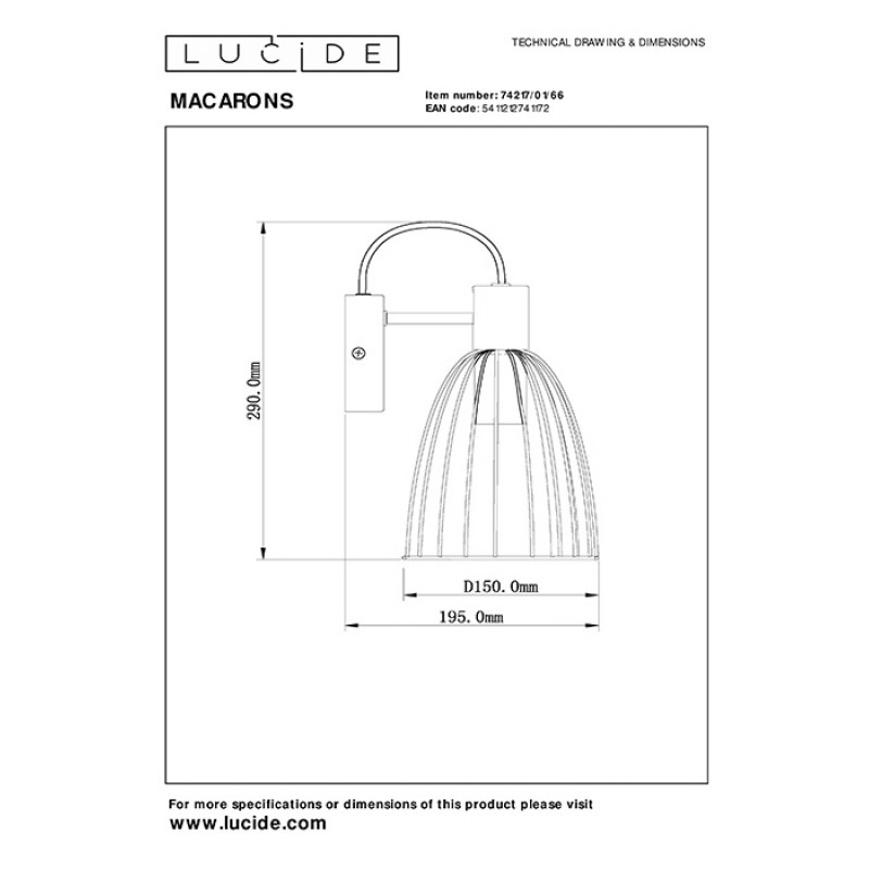 Бра Lucide 74217/01/66 Macarons