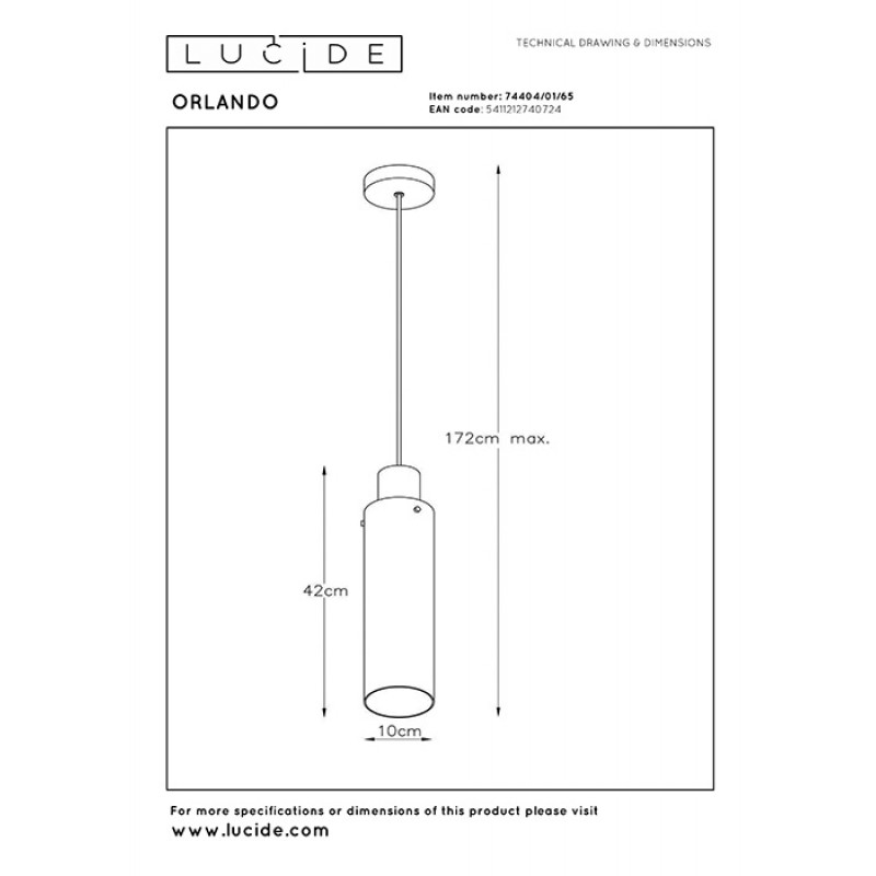 Підвісний світильник Lucide 74404/01/65 Orlando