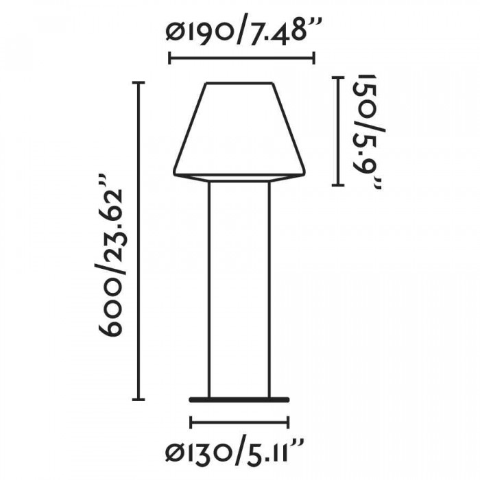 Парковий світильник Faro 74434B-02 Mistu 600 Dark grey beacon lamp