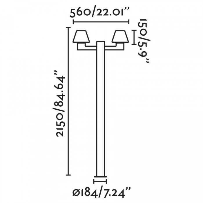 Ліхтарний стовп Faro 74435F2-02 Mistu 2L Dark grey pole lamp