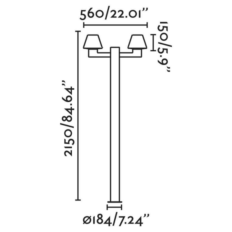 Фонарный столб Faro 74435F2-02 Mistu 2L Dark grey pole lamp
