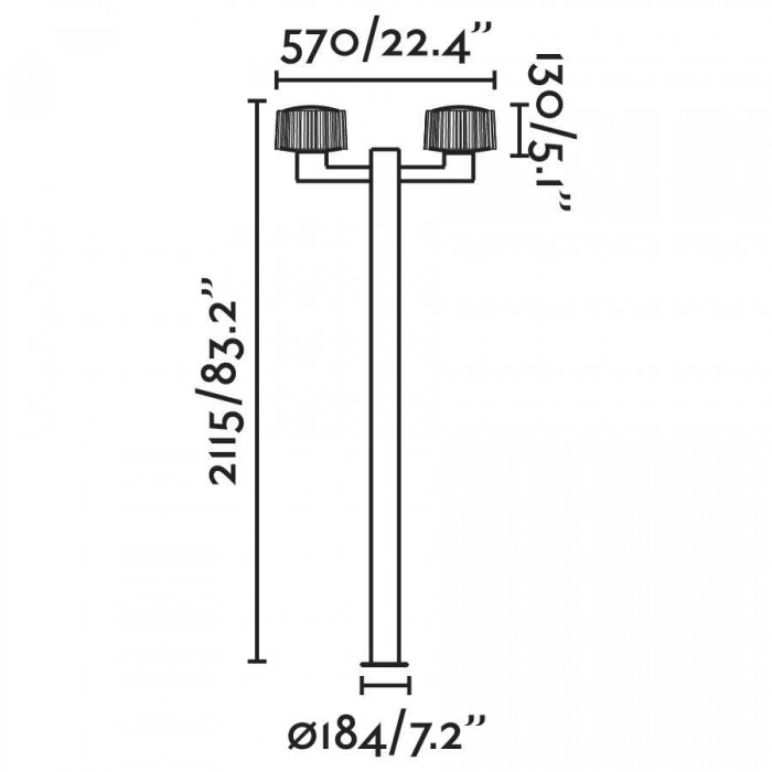 Ліхтарний стовп Faro 74435F2-04 Muffin 2L Dark grey pole lamp