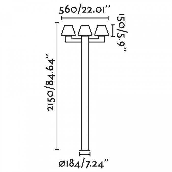 Ліхтарний стовп Faro 74436F3-02 Mistu 3L Dark grey pole lamp