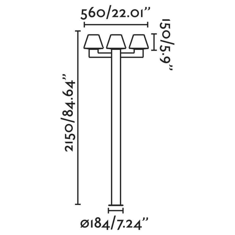 Фонарный столб Faro 74436F3-02 Mistu 3L Dark grey pole lamp