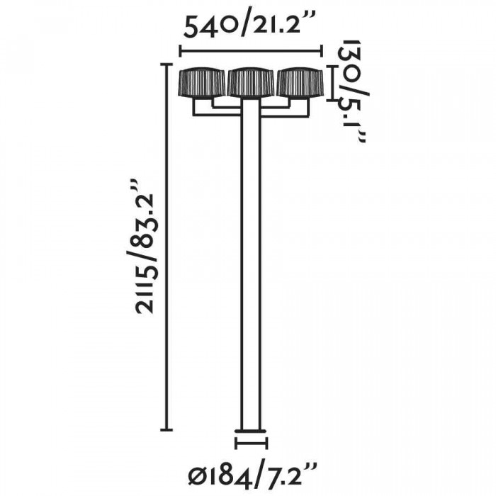 Ліхтарний стовп Faro 74436F3-04 Muffin 3L Dark grey pole lamp