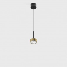 Светильник подвесной с накладной базой LTX SOL MINI P, D75mm, H135mm, 7W LED, 24?, 4000K, IP20, черный/латунь (03.7530.7.940.BK/BR)