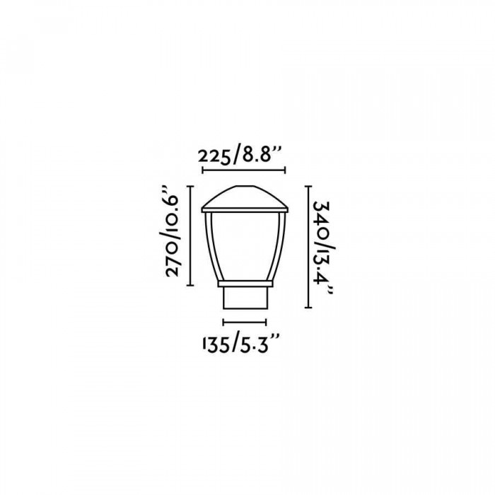 Парковий світильник Faro 75001 WILMA 340 Dark grey post lamp