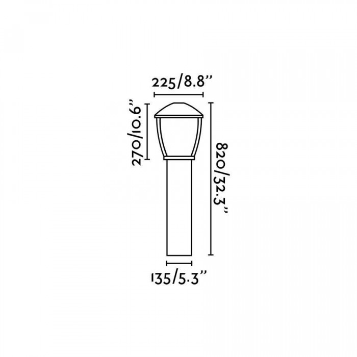 Парковий світильник Faro 75003 WILMA 820 Dark grey beacon lamp