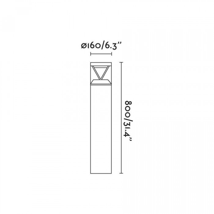 Парковый светильник Faro 750102C RUSH 800 Dark grey beacon lamp 2700K 180? CASAMBI, 20 Вт, 1103 лм, 2700K