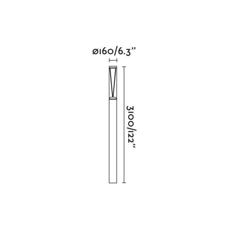 Фонарный столб Faro 750202D RUSH 3100 Dark grey pole lamp 2700K 180? DALI, 38 Вт, 2397 лм, 2700K