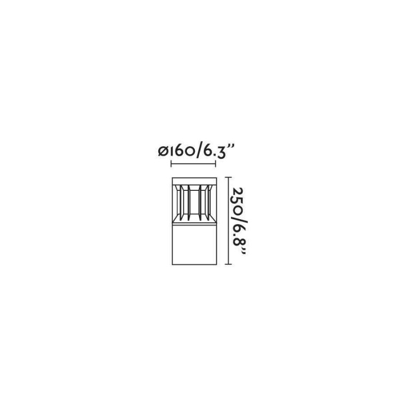 Парковый светильник Faro 751010C SCREEN 250 Dark grey post lamp 3000K 360? CASAMBI, 14 Вт, 712 лм, 3000K