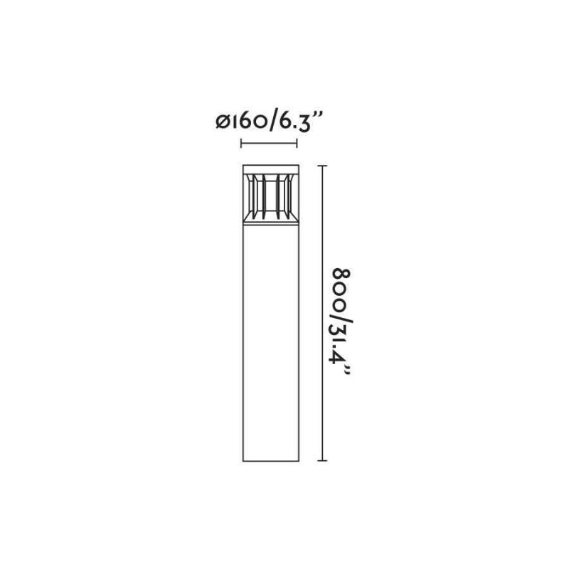 Парковый светильник Faro 751112C SCREEN 800 Dark grey beacon lamp 3000K 180? CASAMBI, 20 Вт, 965 лм, 3000K
