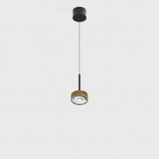 Светильник подвесной с накладной базой LTX SOL MINI P, D75mm, H135mm, 7W LED, 24?, 4000K, IP20, черный/латунь (03.7530.7.940.BK/BRG)