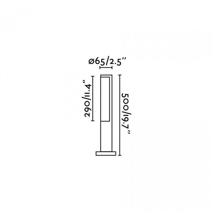 Парковый светильник Faro 75522 BERET 500 Dark grey beacon lamp, 8 Вт, 350 лм, 4000K