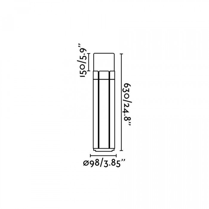 Парковий світильник Faro 75531 TRAM 630 Dark grey beacon lamp h 63cm