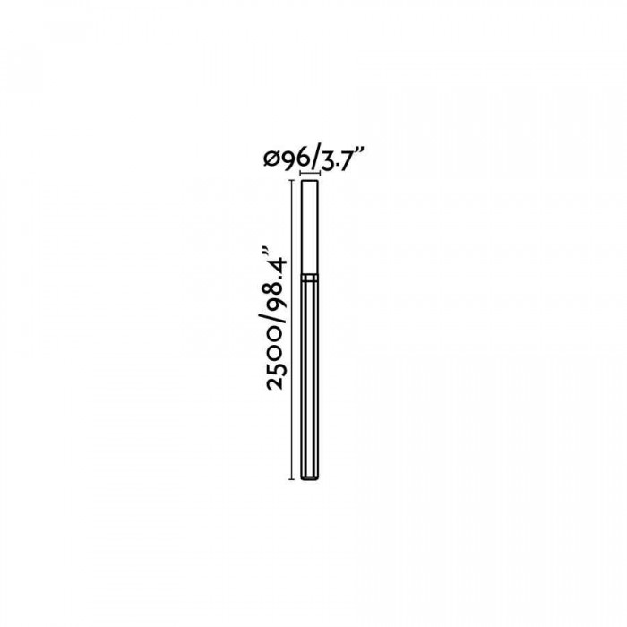 Парковий світильник Faro 75532 TRAM 2500 Dark grey pole lamp, 43 Вт, 3000 лм, 3000K