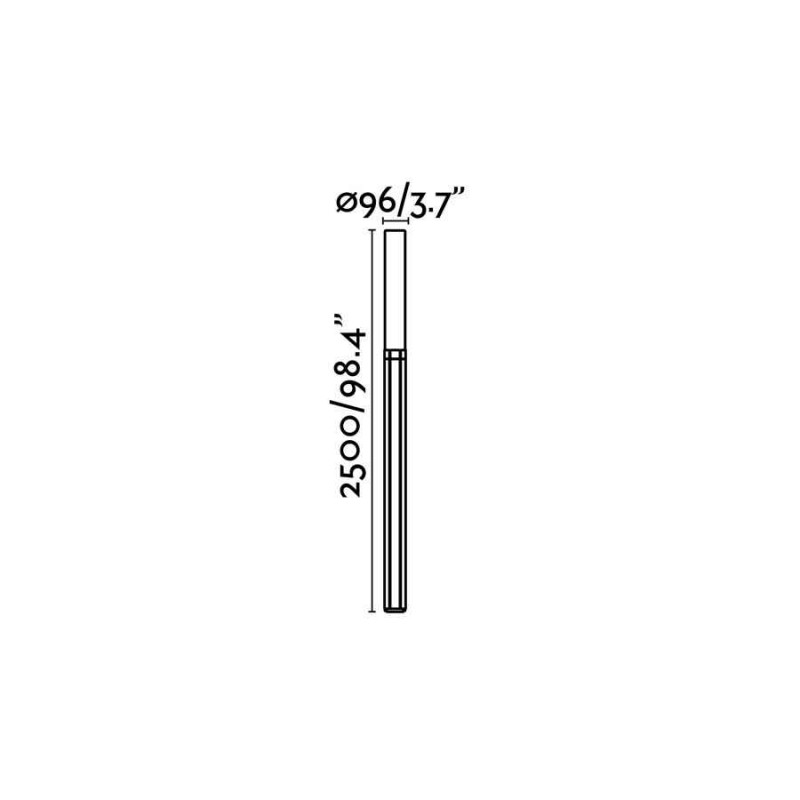 Парковый светильник Faro 75532 TRAM 2500 Dark grey pole lamp, 43 Вт, 3000 лм, 3000K