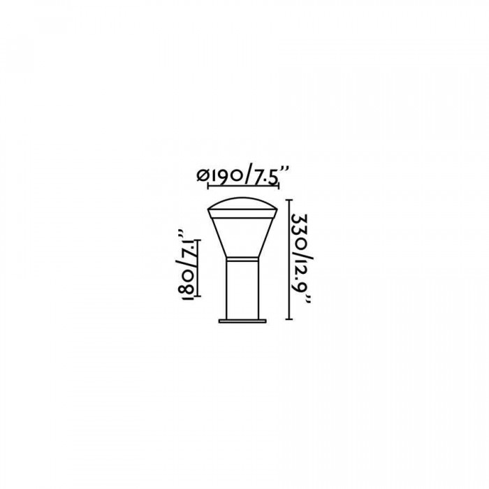 Парковый светильник Faro 75537 SHELBY 330 Dark grey beacon, 10 Вт, 600 лм, 3000K