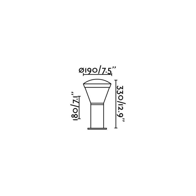 Парковый светильник Faro 75537 SHELBY 330 Dark grey beacon, 10 Вт, 600 лм, 3000K