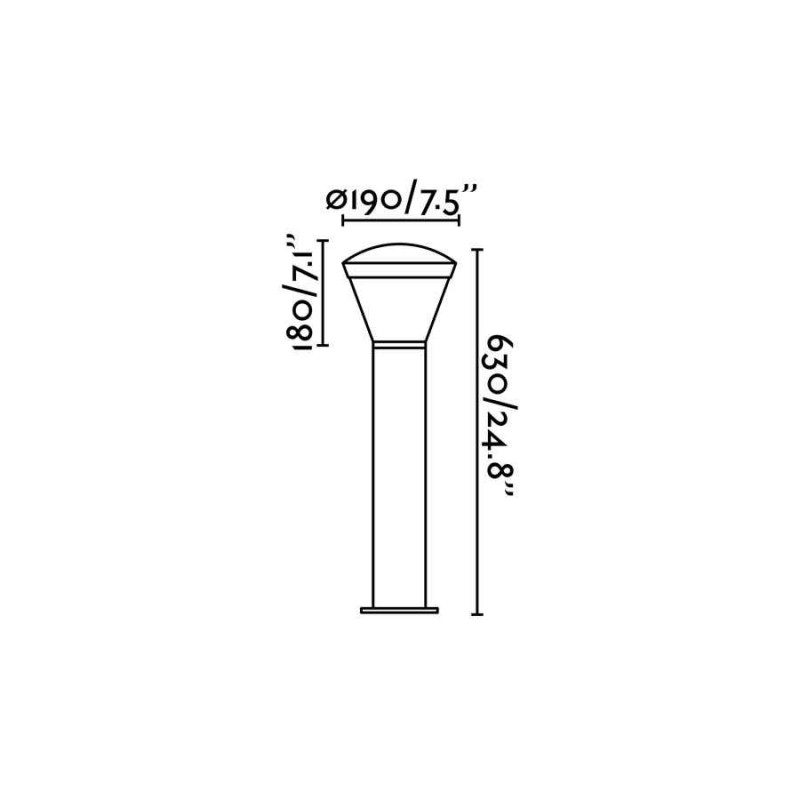 Парковый светильник Faro 75538 SHELBY 630 Dark grey beacon, 10 Вт, 600 лм, 3000K
