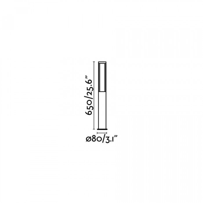 Парковый светильник Faro 75605 LOGAR 650 Dark grey beacon lamp, 12 Вт, 580 лм, 3000K