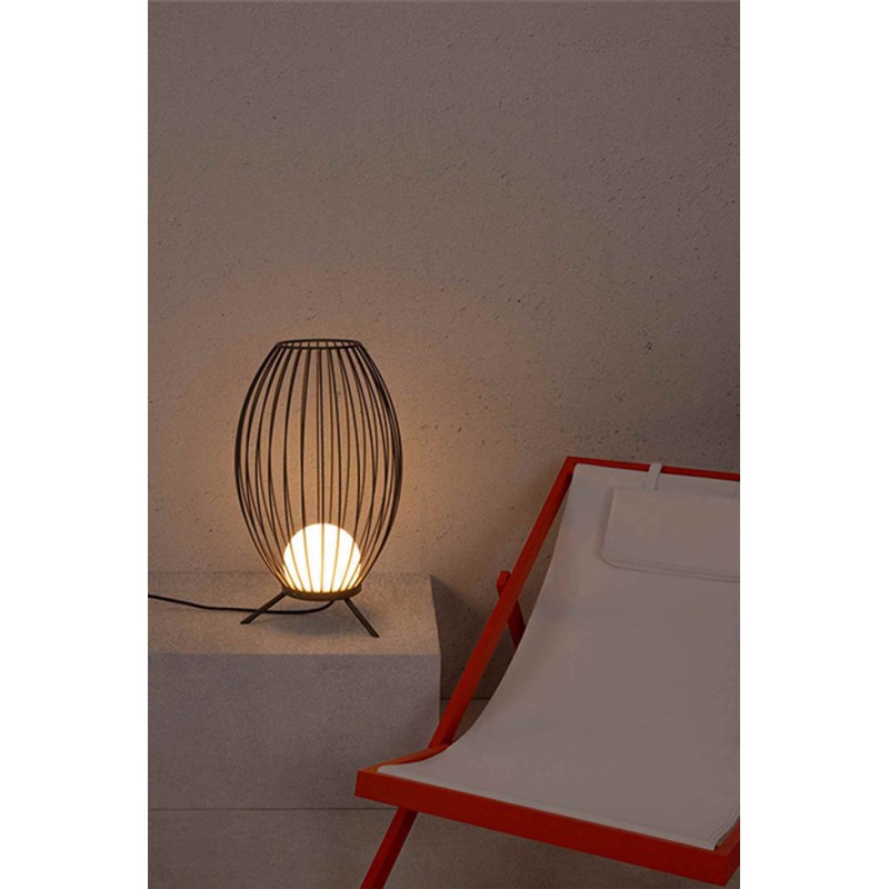 Настільна лампа Faro 75608 CAGE Dark grey portable lamp, 12 Вт, 990 лм, 2700K