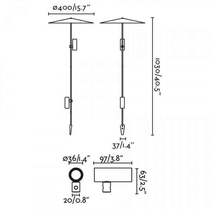 Парковий світильник Faro 75709-233PDR Clap