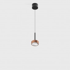 Светильник подвесной с накладной базой LTX SOL MINI P, D75mm, H135mm, 7W LED, 24?, 4000K, IP20, черный/медь (03.7530.7.940.BK/CP)