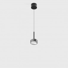 Светильник подвесной с накладной базой LTX SOL MINI P, D75mm, H135mm, 7W LED, 24?, 4000K, IP20, черный/хром (03.7530.7.940.BK/CR)