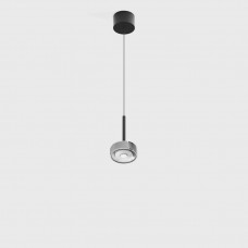 Светильник подвесной с накладной базой LTX SOL MINI P, D75mm, H135mm, 7W LED, 24?, 4000K, IP20, черный/хром (03.7530.7.940.BK/CRG)