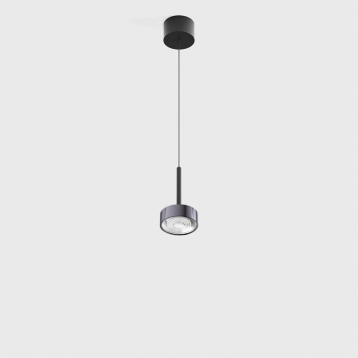 Светильник подвесной с накладной базой LTX SOL MINI P, D75mm, H135mm, 7W LED, 24?, 3000K, IP20, черный/diamond black (03.7530.7.940.BK/DB)
