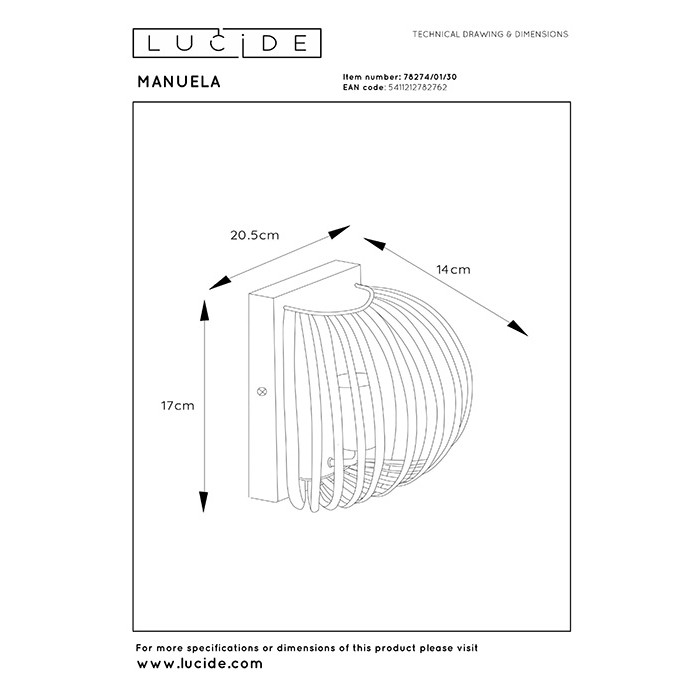 Бра Lucide 78274/01/30 Manuela