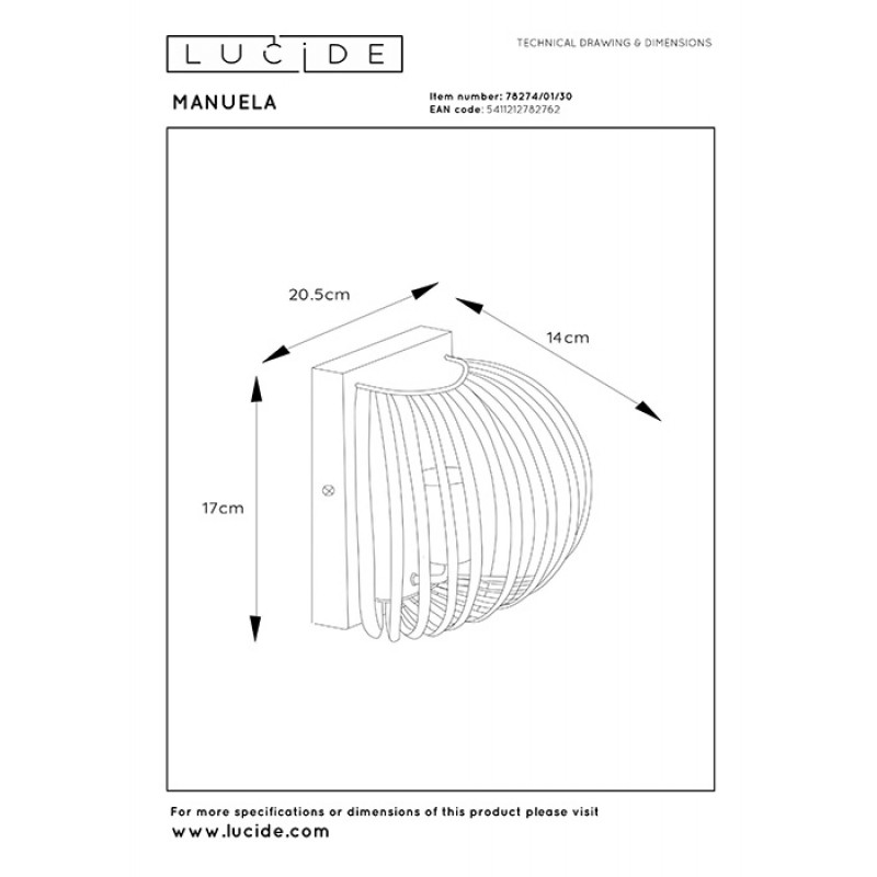 Бра Lucide 78274/01/30 Manuela
