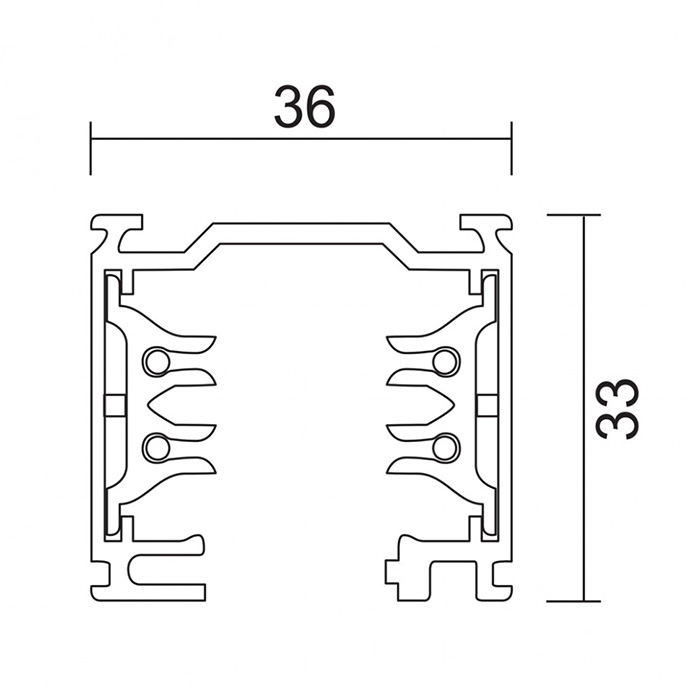 Шинопровід квадратний накладний 3-х фазний, сірий (7511-40-42)