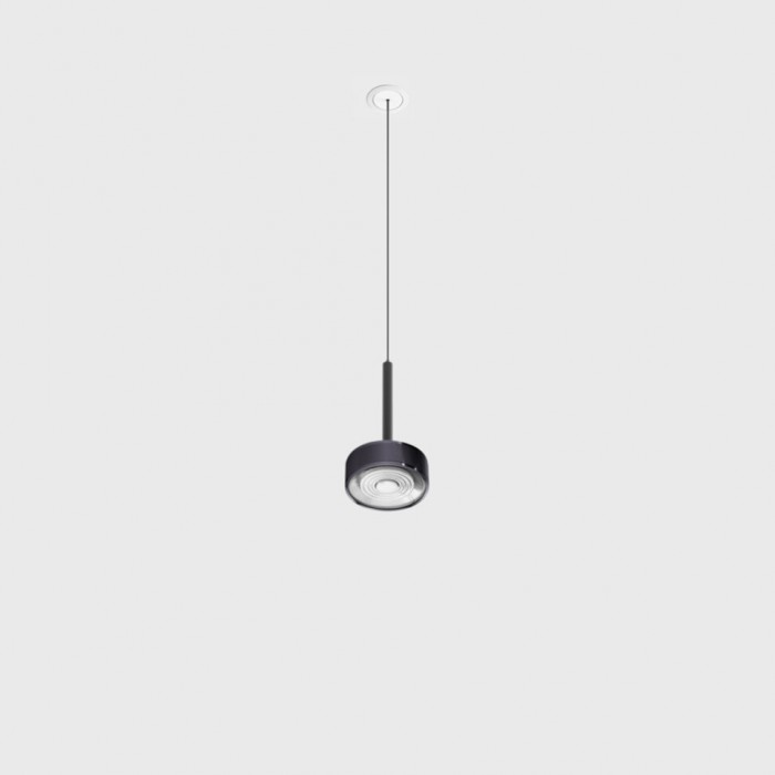 Светильник подвесной со встроенной рамочной базой LTX SOL MINI P NANO, D75mm, H135mm, 7W LED, 24°, 3000K, IP20, черный/diamond black (03.7532.7.930.BK/DBG)