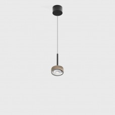 Світильник підвісний з накладною базою LTX SOL MINI P, D75mm, H135mm, 7W LED, 24?, 3000K, IP20, чорний/sahara beige (03.7530.7.930.BK/SBG)