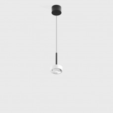 Світильник підвісний з накладною базою LTX SOL MINI P, D75mm, H135mm, 7W LED, 24?, 3000K, IP20, чорний/білий (03.7530.7.930.BK/WH)