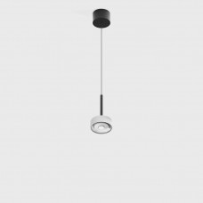 Світильник підвісний з накладною базою LTX SOL MINI P, D75mm, H135mm, 7W LED, 24?, 3000K, IP20, чорний/білий (03.7530.7.930.BK/WHG)