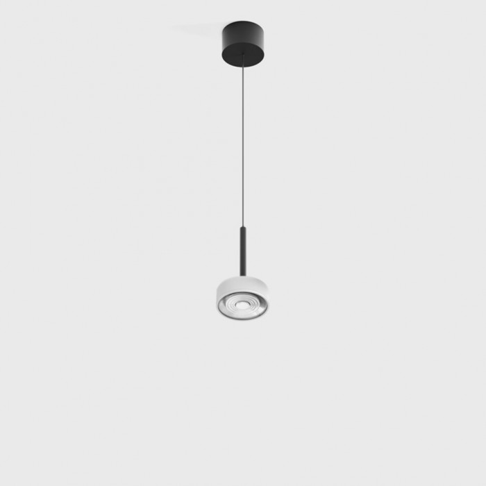 Светильник подвесной с накладной базой LTX SOL MINI P, D75mm, H135mm, 7W LED, 24?, 4000K, IP20, черный/белый (03.7530.7.940.BK/WHG)