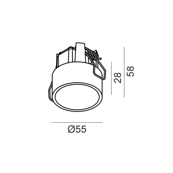 Светильник встраиваемый потолочный LTX INVISIBLE MINI OUT, D55mm, H58mm, LED 6.3W, 2700K, латунь/белый (01.2203.7.927.BR/WH)