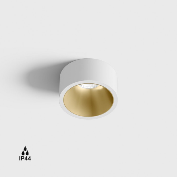 Светильник встраиваемый потолочный LTX INVISIBLE MINI OUT, D55mm, H58mm, LED 6.3W, 2700K, белый/латунь (01.2203.7.927.WH/BR)