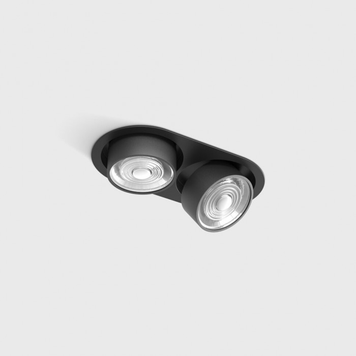 Светильник встраиваемый потолочный LTX SOL IN MINI X2, L206mm, W111mm, H50mm, LED 2x7W, 3000K, черный (01.7522.14.930.BK)