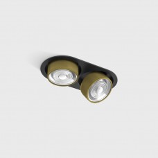 Світильник вбудований стельовий LTX SOL IN MINI X2, L206mm, W111mm, H50mm, LED 2x7W, 4000K, чорний/латунь (01.7522.14.940.BK/BRG)