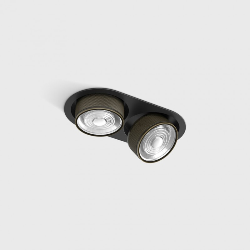 Світильник вбудований стельовий LTX SOL IN MINI X2, L206mm, W111mm, H50mm, LED 2x7W, 4000K, чорний/бронза (01.7522.14.940.BK/BZG)