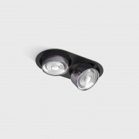 Потолочный светильник LTX SOL IN MINI X2, L206mm, W111mm, H50mm, LED 2x7W, 3000K, черный/diamond black (01.7522.14.930.BK/DB)